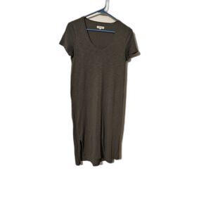 Madewell Olive Green T-Shirt Dress – Size Small – Short Sleeve Midi